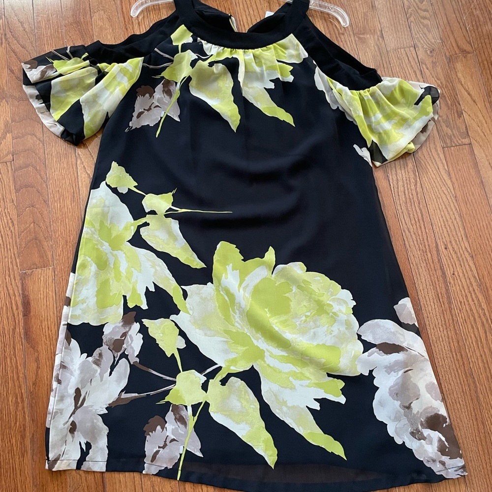 EXPRESS Floral Cold Shoulder Dress SIZE MEDIUM